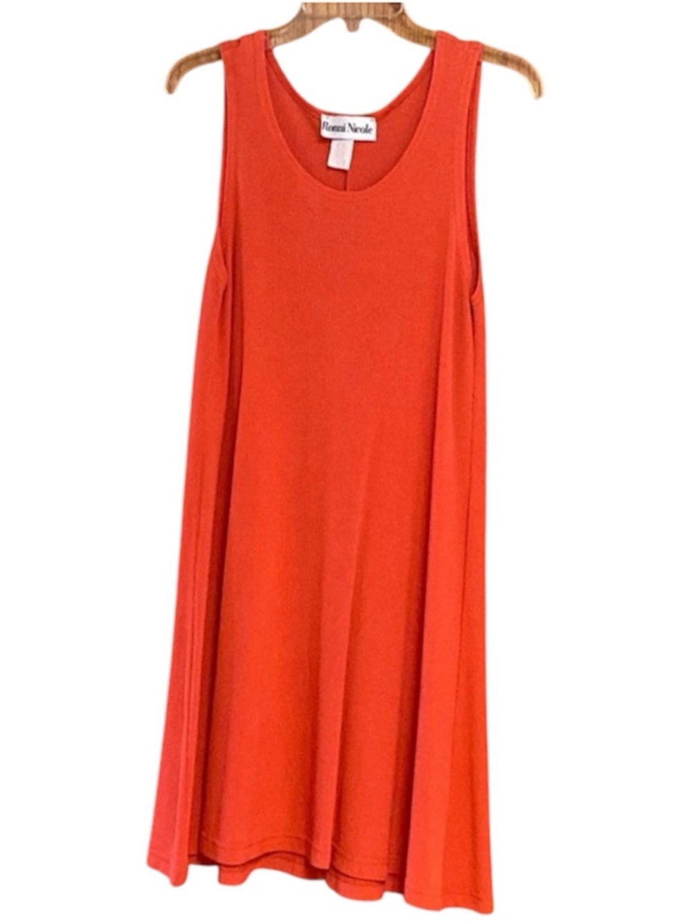 Ronnie Nicole Coral Orange Swing Dress Sz 6 Sleeveless Scoop Neck Textured